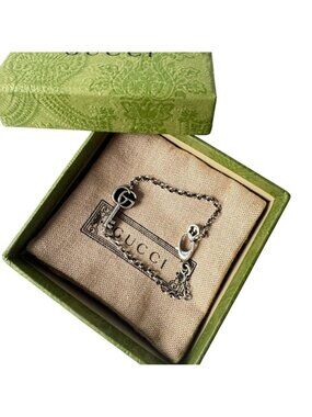 Gucci GG Marmont Key Bracelet 925 Sterling Silver 16